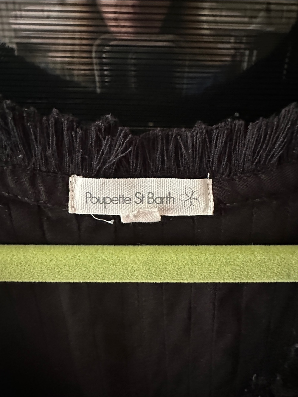 Poupette St. Barth Black Pleated V-Neck Tunic with Tassel - Picture 2 of 3